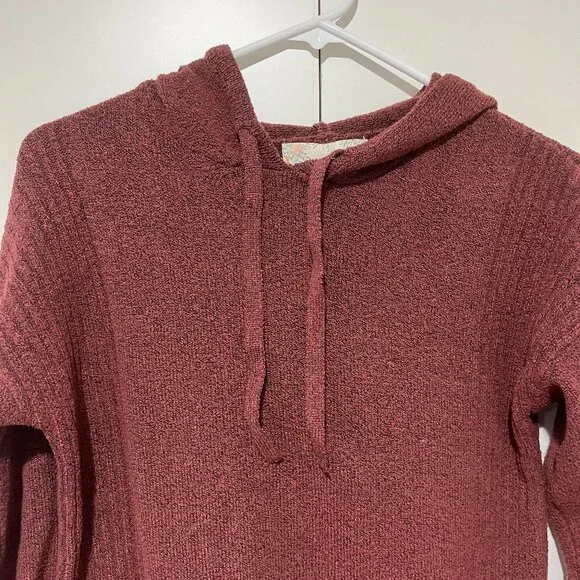 Pink Rose Hooded Sweater - Picture 2 of 4